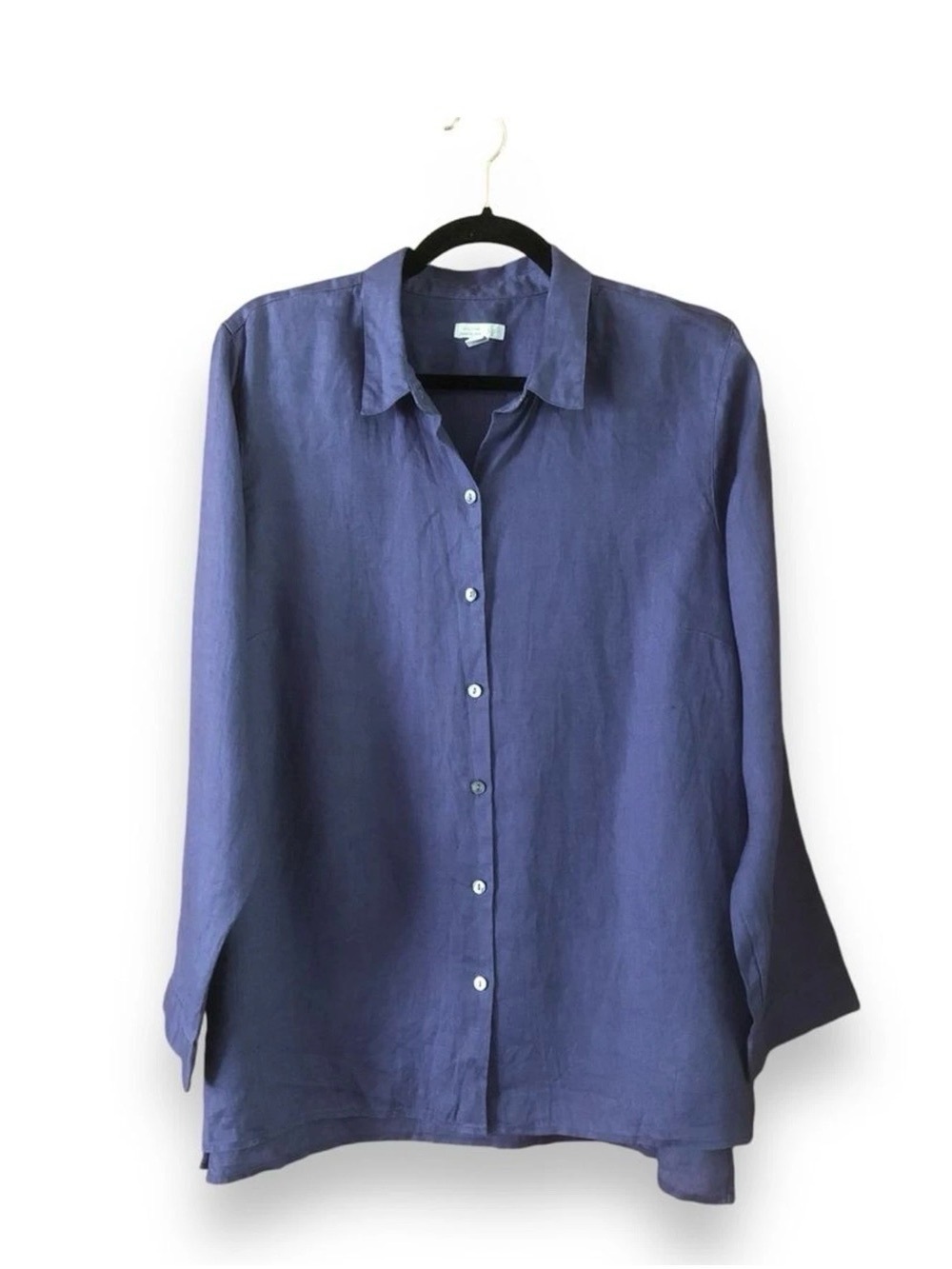 J. Jill Love Linen Essential Shirt Button Up Long Sleeve Blue 3X EUC!